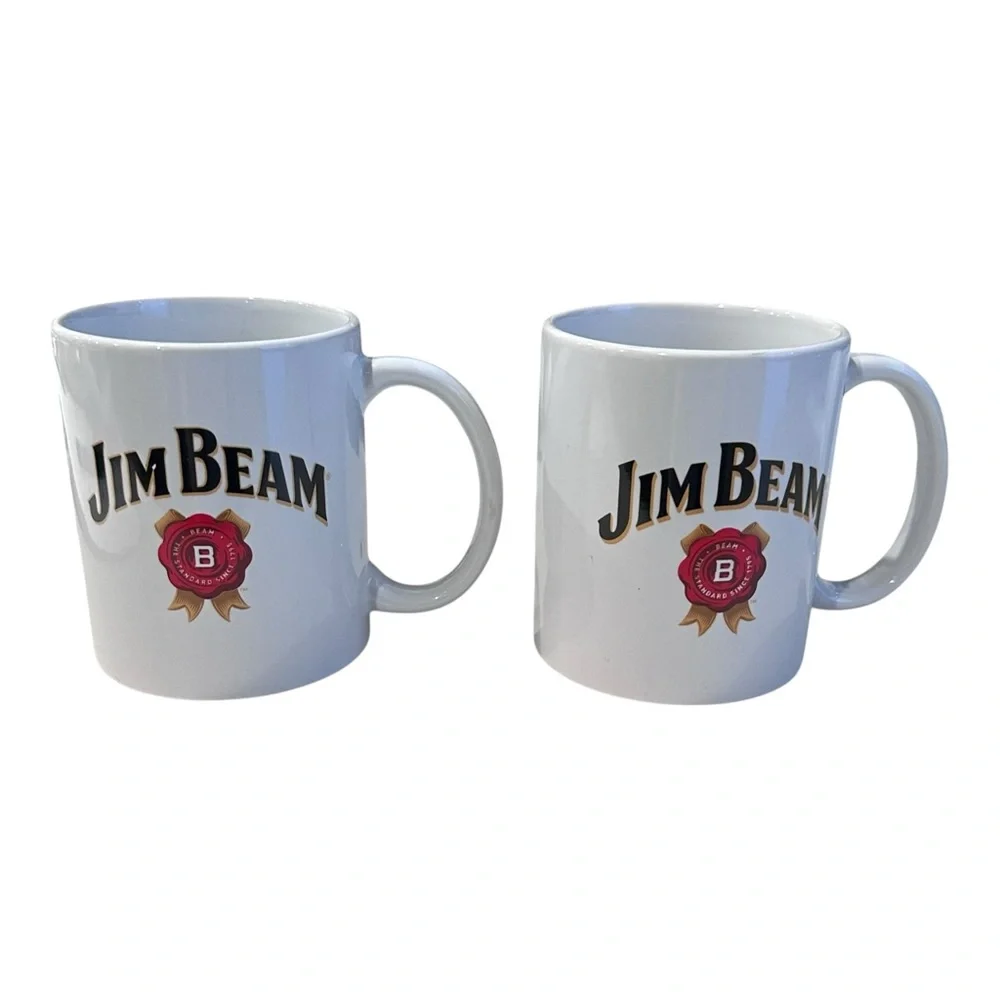 Jim Beam Coffee Mugs – Set of 2‎ – “The First Family of Bourbon”